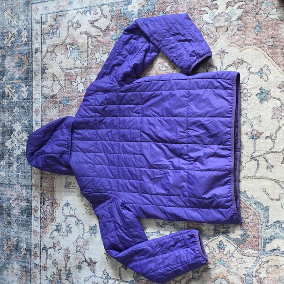 Vintage y2k Nike Reversible Hooded Quilted Puffer Jacket  Black Purple Sz LG - Picture 11 of 16